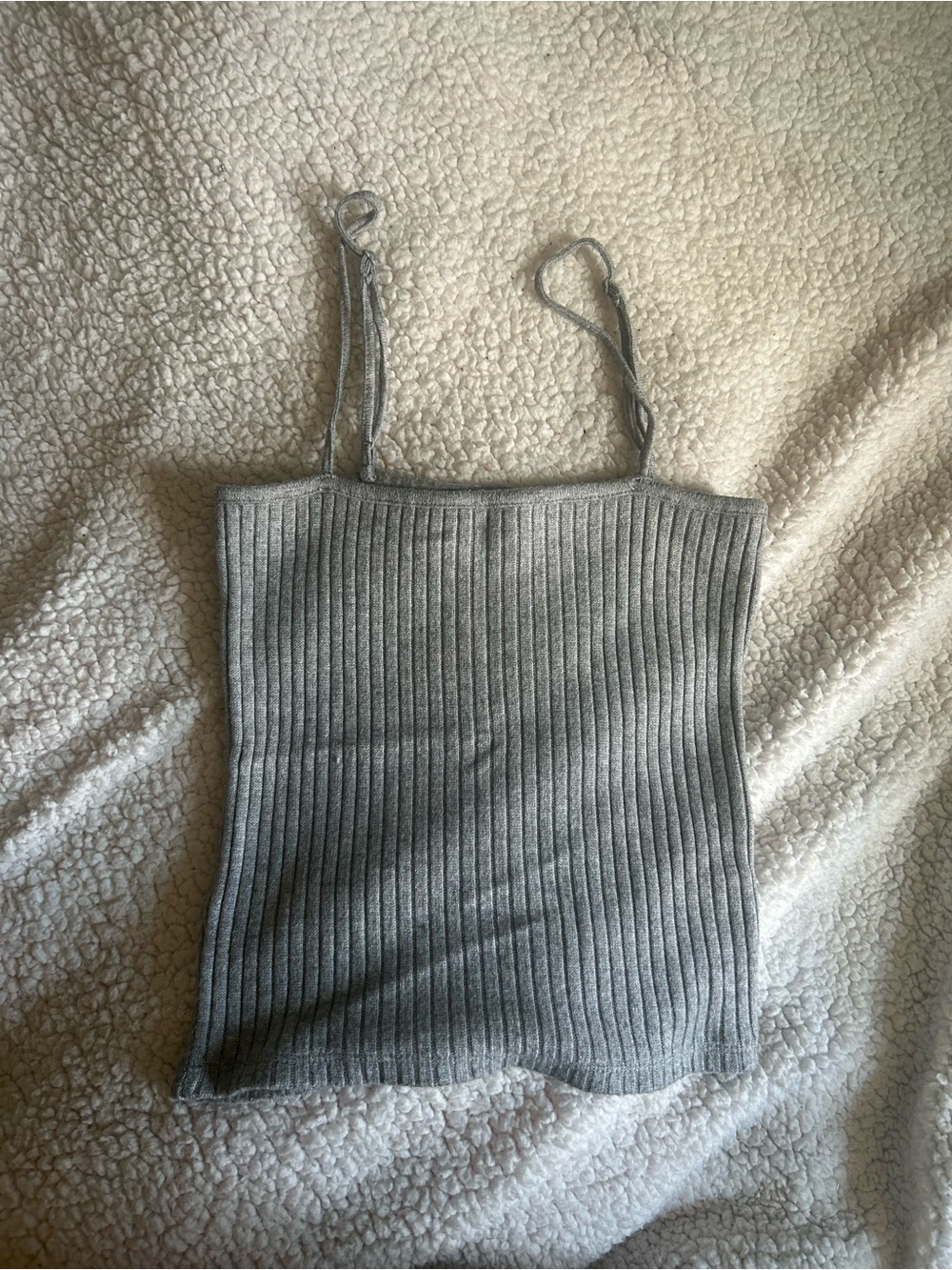 Loft Outlet Gray Ribbed Cropped Tank - Picture 2 of 3